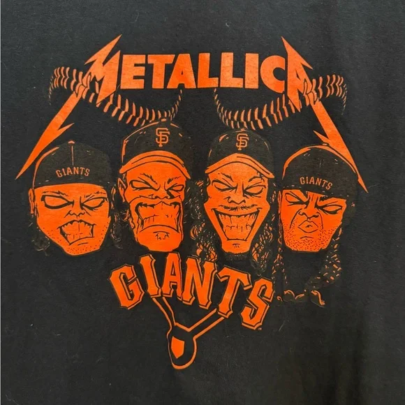Metallica Night San Francisco Giants MLB Rock Men’s Black L T-Shirt RARE - Picture 2 of 4